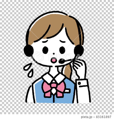 Illustration of a woman working at a call center Illustration of a woman working at a call center 83161897