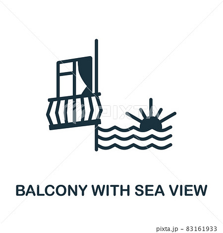 Balcony With Sea View icon. Monochrome sign from balcony collection. Creative Balcony With Sea View icon illustration for web design, infographics and more Balcony With Sea View icon. Monochrome sign from balcony collection. Creative Balcony With Sea View icon illustration for web design, infographics and more 83161933