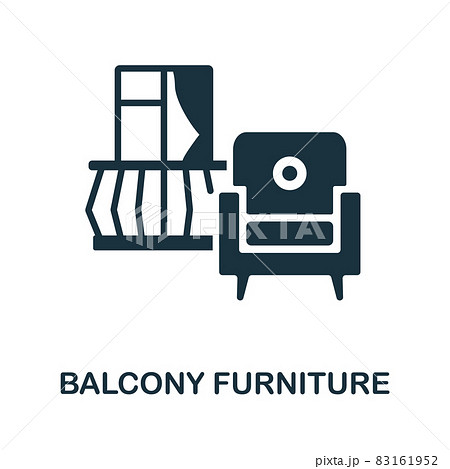 Balcony Furniture icon. Monochrome sign from balcony collection. Creative Balcony Furniture icon illustration for web design, infographics and more Balcony Furniture icon. Monochrome sign from balcony collection. Creative Balcony Furniture icon illustration for web design, infographics and more 83161952