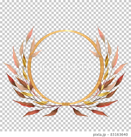 Red and gold leaves frame isolated on white Red and gold leaves frame isolated on white 83163640