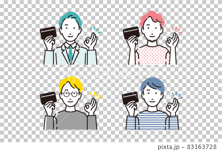 人物 クレジットカードを持つ男性セット 83163728