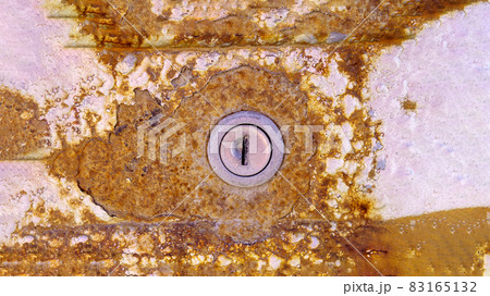 Car lock of an old rusty. A damaged and rusted wreck of a car waste. Space for copying text Car lock of an old rusty. A damaged and rusted wreck of a car waste. Space for copying text 83165132