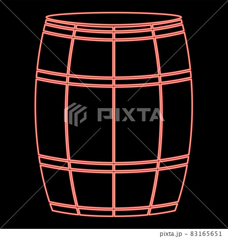 Neon wine or beer barrels red color vector illustration flat style image Neon wine or beer barrels red color vector illustration flat style image 83165651