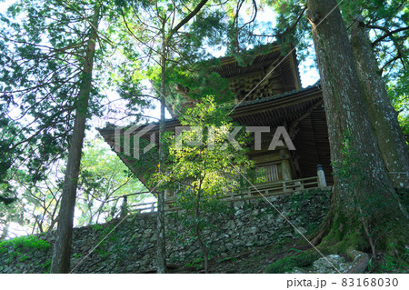 【四国八十八ヶ所】第二十一番　太龍寺　石垣と多宝塔　徳島県阿南市 83168030
