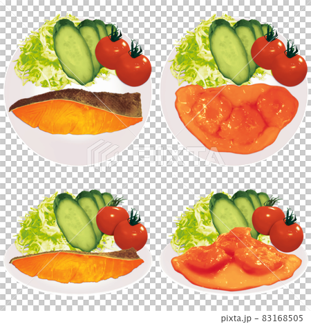 Side dish set 2 (salmon grilled with salt, shrimp chili) Beautiful even when printed Side dish set 2 (salmon grilled with salt, shrimp chili) Beautiful even when printed 83168505