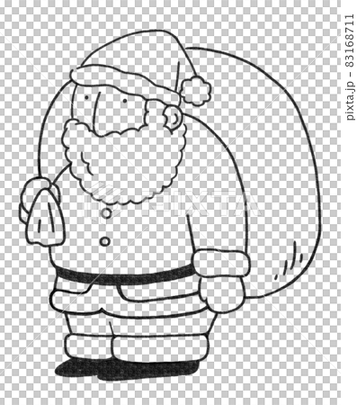 Santa Claus Christmas line drawing with a gift bag Santa Claus Christmas line drawing with a gift bag 83168711