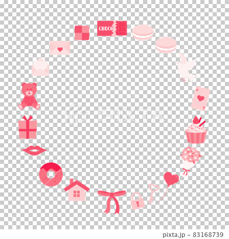 シンプルでフラットなバレンタインのフレームイラスト 83168739