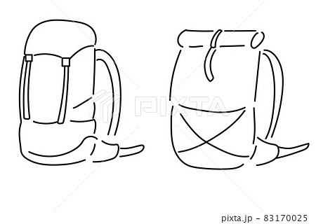 登山用ザックのイラスト　トレッキング用ザックのイラスト　リュックのイラスト　ザックのイラスト 83170025