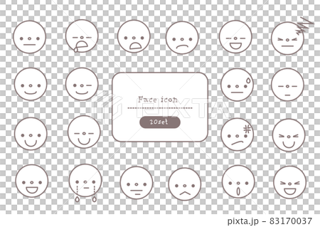 Simple emoticon icon set Simple emoticon icon set 83170037