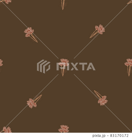 Seamless pattern chamomile on brown background. Beautiful ornament summer flowers. 83170172