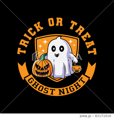 Halloween cartoon trick or treat ghost night vintage logo vector icon hand drawn illustration Halloween cartoon trick or treat ghost night vintage logo vector icon hand drawn illustration 83171010