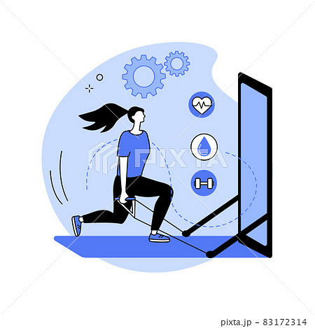 Connected workout abstract concept vector illustration. Connected workout abstract concept vector illustration. 83172314