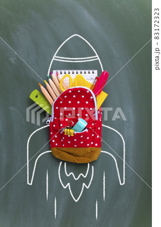 Back to school concept with miniature backpack Back to school concept with miniature backpack 83172323