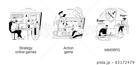 E-gaming industry abstract concept vector illustrations. E-gaming industry abstract concept vector illustrations. 83172479