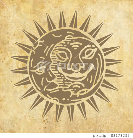 Illustration with hand drawn sun symbol 83173235