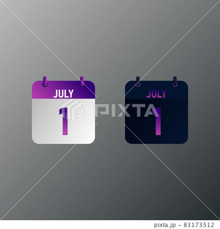 July daily calendar icon in flat design style.  83173512