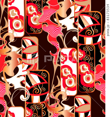 Abstract seamless pattern. Red and brown. Abstract seamless pattern. Red and brown. 83173534