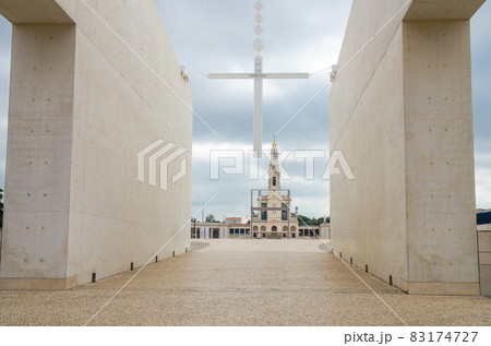 Portugal, Fatima Church, Holy Trinity Basilica Fatima, crucifix cross modern art 83174727