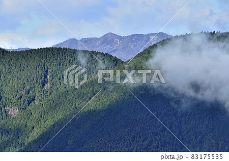 丹沢山地の大野山より道志山塊の石割山を望む 83175535