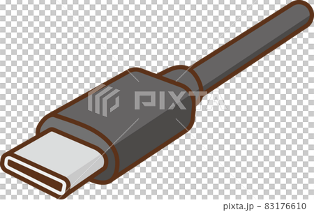 USB type C cable seen from an angle 83176610
