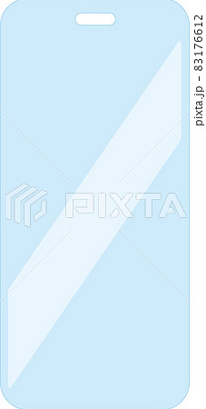 正面から見たスマホの保護ガラスのイラストのイラスト素材