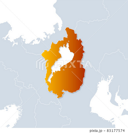 滋賀県地図のイラスト素材