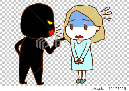 (Whole body diagonal) (Black human) A white woman who hurriedly apologizes while being blamed and becoming deep blue (Whole body diagonal) (Black human) A white woman who hurriedly apologizes while being blamed and becoming deep blue 83177626