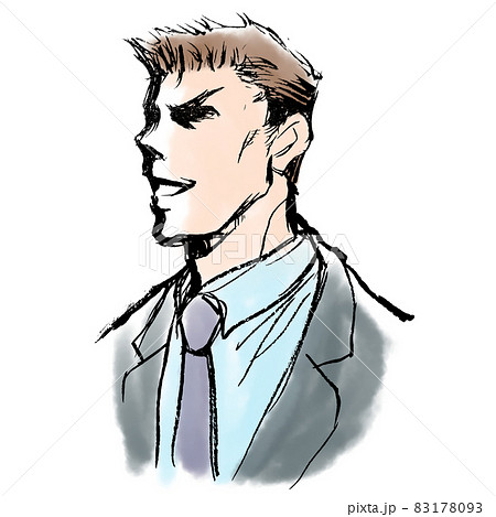 渋いビジネスマン 筆描き 渋いビジネスマン 筆描き 83178093
