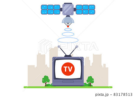 satellite tv from space. digital data transfer to the monitor. 83178513