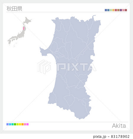 秋田県の地図・Akita 83178902