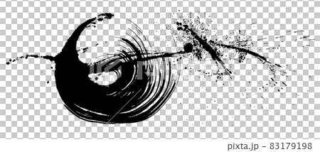 円にしぶき 墨素材 手書きの毛筆イラスト 円にしぶき 墨素材 手書きの毛筆イラスト 83179198