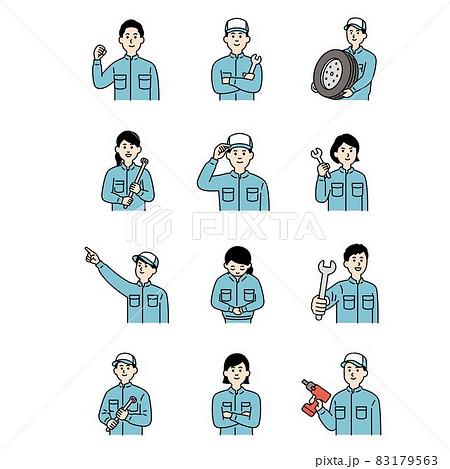 整備士さんのイラスト上半身 カラー 整備士さんのイラスト上半身 カラー 83179563