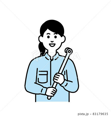 整備士さんのイラスト上半身 ブルー 整備士さんのイラスト上半身 ブルー 83179635