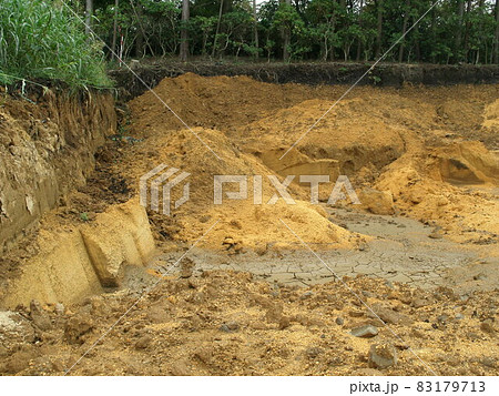 鹿沼土の採掘現場に露出した地層 鹿沼土の採掘現場に露出した地層 83179713