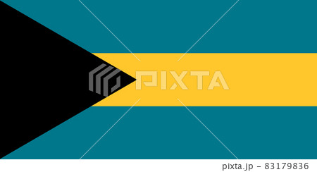 National flag of Commonwealth of The Bahamas original size and colors vector illustration, flag Bahama Islands, Bahamas flag 83179836