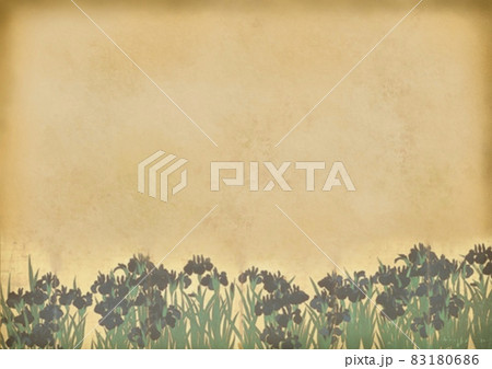 かきつばた　江戸時代絵画　アンティークぺーパー 83180686