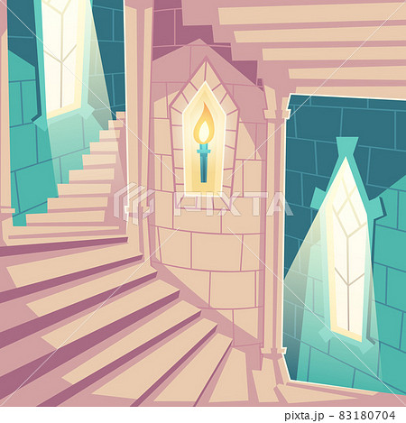 Spiral staircase in castle upward stairs in palace 83180704