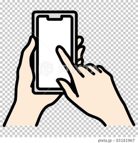 スマホを操作する手のイラスト素材