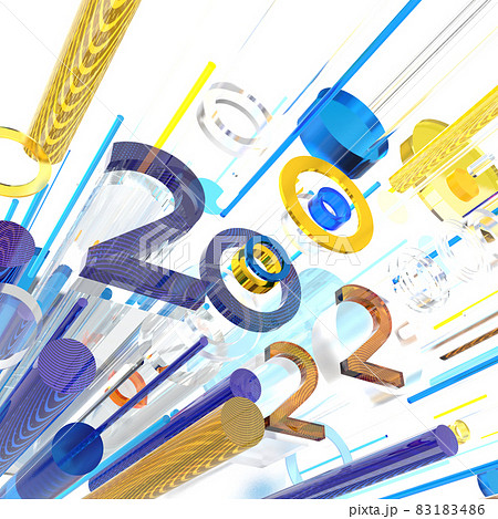 2022 new year 3d rendering creative abstract illustration 2022 new year 3d rendering creative abstract illustration 83183486