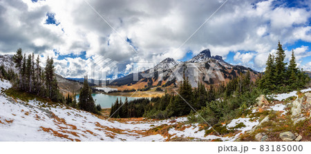 Canadian nature landscape in mountains. Sunny Fall Season. 83185000