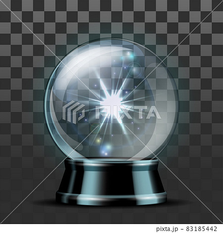 Shining crystal ball on a transparent background. Bright glowing crystal ball for fortune tellers. Shining crystal ball on a transparent background. Bright glowing crystal ball for fortune tellers. 83185442