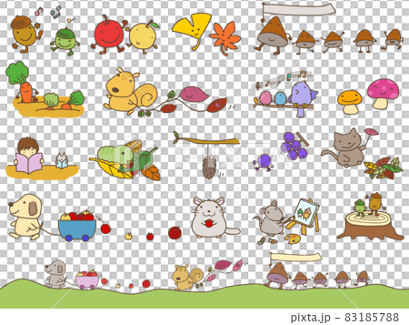 Autumn material with contour 83185788