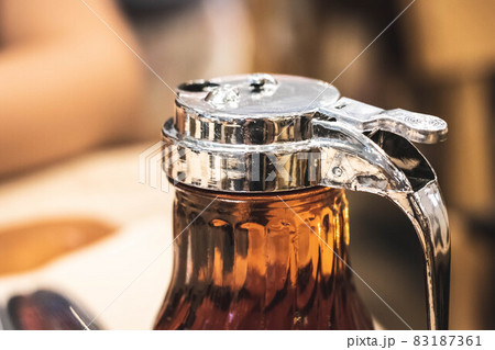 Close up of honey syrup at the dessert cafe. 83187361