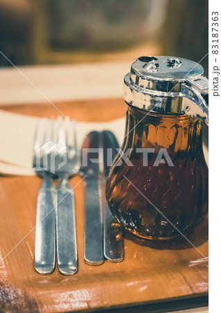 Close up of honey syrup at the dessert cafe. 83187363