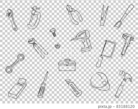 工具の筆書き壁紙イラスト 83188120