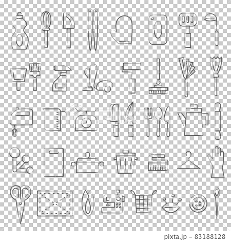 Brush drawing illustration icon set of daily necessities 83188128