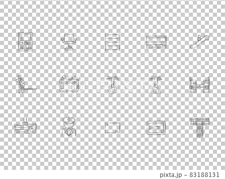 駅関連の筆書きイラストアイコンセット 83188131