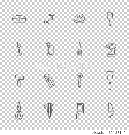 Tool brush drawing illustration icon set 83188141