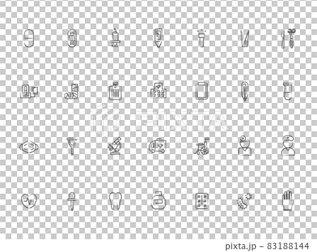Medical brush illustration icon set 83188144