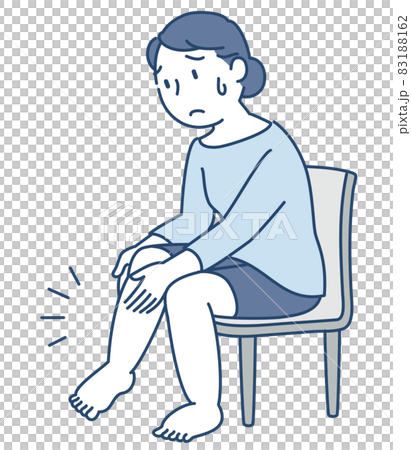 A woman who is worried about swelling of her legs A woman who is worried about swelling of her legs 83188162